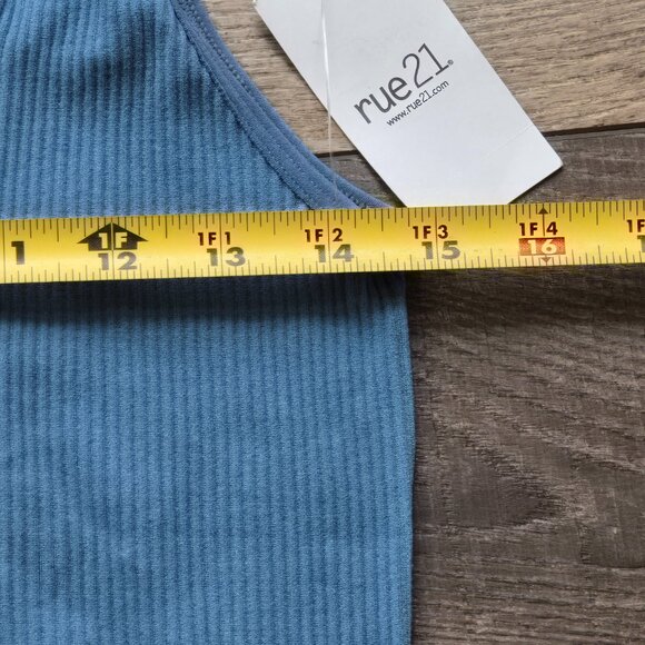 Forever 21 Ribbed Button-Up Crop Top (**Set of 2**) Powder Blue and Sage Green - Picture 6 of 14